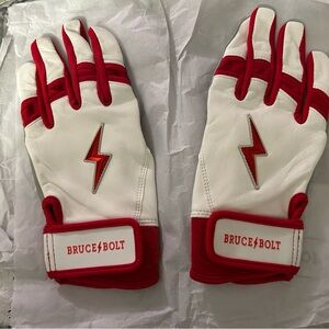 BRUCE BOLT Kids Red and White Gloves